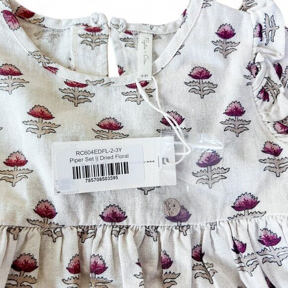 NWT! Rylee + Cru Dried Floral Long Sleeve Piper Set Size 2-3Y - Picture 6 of 9